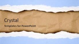  Presentation with brown paper sack - Slide set featuring ripped paper on brown background background and a  colored foreground