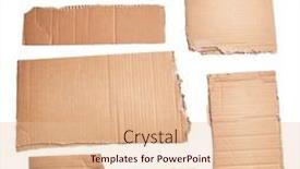  Presentation with cardboard - PPT theme with ripped-pieces-of-cardboard-material and a lemonade colored foreground