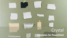  Presentation with green paper texture - Presentation design enhanced with ripped-up-pieces-of-black background and a gray colored foreground