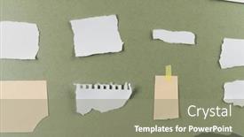  Presentation with green paper texture - Slide deck with ripped-up-pieces-of-black background and a gray colored foreground