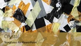  Presentation with coloured - Presentation design having ripped-up-pieces-of-coloured background and a gold colored foreground