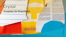  Presentation with coloured - Theme featuring ripped-up-pieces-of-notebooks background and a yellow colored foreground