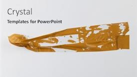  Presentation with orange abstract - PPT theme featuring ripped-up-pieces-of-orange background and a white colored foreground