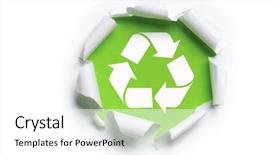  Presentation with recycle - Audience pleasing PPT layouts consisting of ripped white paper with recycle backdrop and a white colored foreground