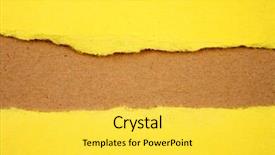  Presentation with yellow paper - PPT layouts with ripped-yellow-paper-on-brown background and a  colored foreground