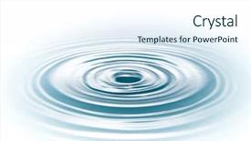 Presentation with water drop - Beautiful slide deck featuring ripple - drop of water on white backdrop and a sky blue colored foreground