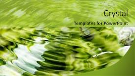  Presentation with ripple effect - Cool new presentation theme with ripple effect - bright abstract green water background backdrop and a yellow colored foreground