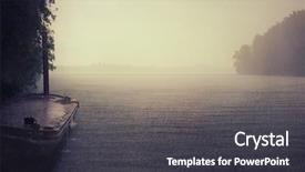  Presentation with ripple effect - Presentation design consisting of ripple effect - rain on the lake background and a dark gray colored foreground