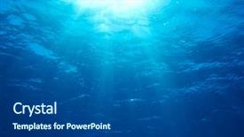  Presentation with ripple effect - Presentation design with ripple effect - sunbeams in the blue water background and a dark gray colored foreground