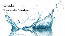  Presentation with blue water splash isolated - Audience pleasing presentation theme consisting of ripple effect - water splash isolated on white backdrop and a white colored foreground
