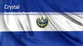  Presentation with world flag - Slide set enhanced with ripple world - closeup of silky el salvador background and a  colored foreground