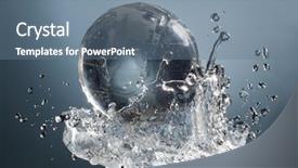  Presentation with water drop - Amazing PPT theme having ripple world - glass globe planet in drop backdrop and a ocean colored foreground