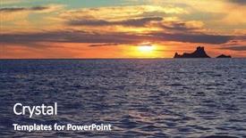  Presentation with ripple - Cool new PPT theme with ripple world - ibiza sunset es vedra backdrop and a tawny brown colored foreground