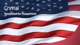  Presentation with united states flag - PPT theme consisting of rippled united states of america background and a navy blue colored foreground