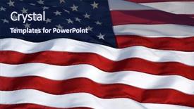  Presentation with desktop - Presentation consisting of rippled us flag background and a navy blue colored foreground