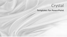  Presentation with rippled white silk - Theme featuring rippled-white-silk-fabric-texture background and a light gray colored foreground