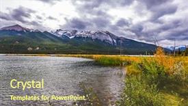  Presentation with grass dark - Presentation theme featuring ripples in the dark water background and a tawny brown colored foreground