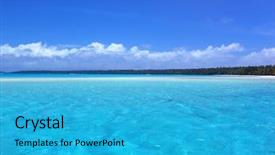  Presentation with ripples - Presentation theme consisting of ripples-in-turquoise-lagoon background and a teal colored foreground