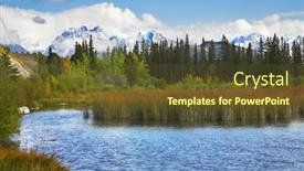  Presentation with mountain water - PPT theme enhanced with ripples-on-water-of-superficial background and a tawny brown colored foreground