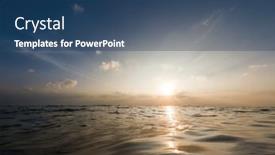  Presentation with ocean surface - Presentation theme enhanced with ripples-texture-on-the-surface background and a ocean colored foreground