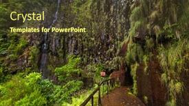  Presentation with travel - Slide set featuring risco-levada-in-madeira-portugal background and a tawny brown colored foreground