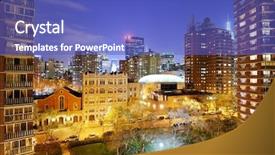  Presentation with apartment buildings - Slide deck enhanced with rise apartment buildings in chelsea background and a teal colored foreground