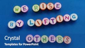  Presentation with motivational - Beautiful presentation design featuring rise by lifting other motivational backdrop and a ocean colored foreground