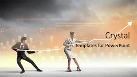  Presentation with growth chart - Presentation consisting of rise challenge - image of young businesspeople pulling background and a lemonade colored foreground