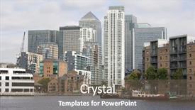  Presentation with dogs - Audience pleasing presentation theme consisting of rise kingdoms - view of canary wharf backdrop and a gray colored foreground