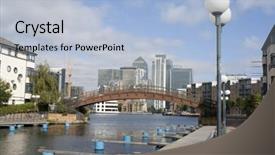  Presentation with canals - Presentation design having rise kingdoms - view of canary wharf background and a light blue colored foreground