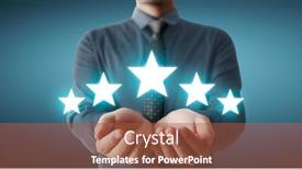  Presentation with five stars - Audience pleasing slide set consisting of rise-on-increasing-five-stars backdrop and a red colored foreground