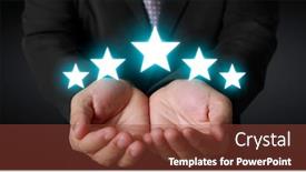  Presentation with five stars - Beautiful slides featuring rise-on-increasing-five-stars backdrop and a tawny brown colored foreground