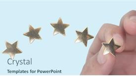  Presentation with five stars - PPT layouts having rise-on-increasing-five-stars background and a sky blue colored foreground