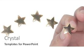  Presentation with five stars - PPT theme featuring rise-on-increasing-five-stars background and a white colored foreground