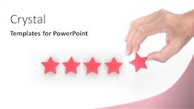  Presentation with five stars - Slide deck with rise-on-increasing-five-stars background and a white colored foreground