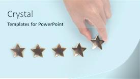 Presentation with five stars - Slide deck with rise-on-increasing-five-stars background and a sky blue colored foreground