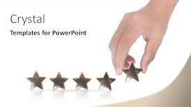  Presentation with five stars - Slide set featuring rise-on-increasing-five-stars background and a white colored foreground