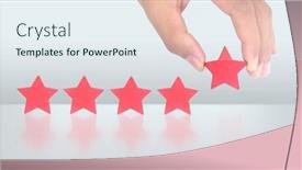  Presentation with classification - Slide set having rise-on-increasing-five-stars background and a sky blue colored foreground