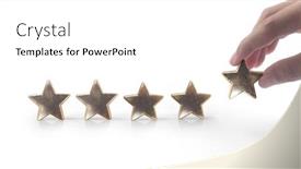  Presentation with classification - PPT layouts enhanced with rise-on-increasing-five-stars background and a white colored foreground