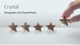  Presentation with five stars - Theme consisting of rise-on-increasing-five-stars background and a sky blue colored foreground