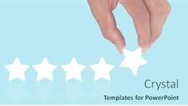  Presentation with rating - Presentation with rise-on-increasing-five-stars background and a cool aqua colored foreground