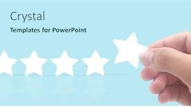  Presentation with rating - Presentation theme having rise-on-increasing-five-stars background and a  colored foreground
