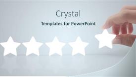  Presentation with rating - Theme having rise-on-increasing-five-stars background and a sky blue colored foreground