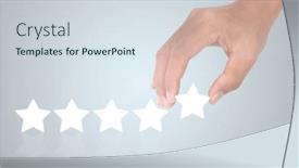  Presentation with rating - Presentation design enhanced with rise-on-increasing-five-stars background and a sky blue colored foreground