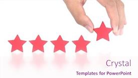  Presentation with classification - Presentation theme consisting of rise-on-increasing-five-stars background and a pink colored foreground