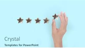  Presentation with five stars - Slide deck with rise-on-increasing-five-stars background and a cool aqua colored foreground