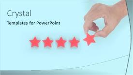  Presentation with five stars - Presentation consisting of rise-on-increasing-five-stars background and a cool aqua colored foreground