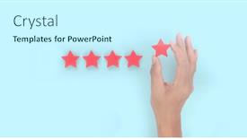  Presentation with five stars - PPT layouts enhanced with rise-on-increasing-five-stars background and a cool aqua colored foreground