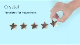  Presentation with five stars - Presentation theme featuring rise-on-increasing-five-stars background and a white colored foreground
