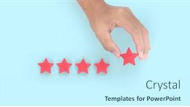 Presentation with five stars - Theme having rise-on-increasing-five-stars background and a cool aqua colored foreground